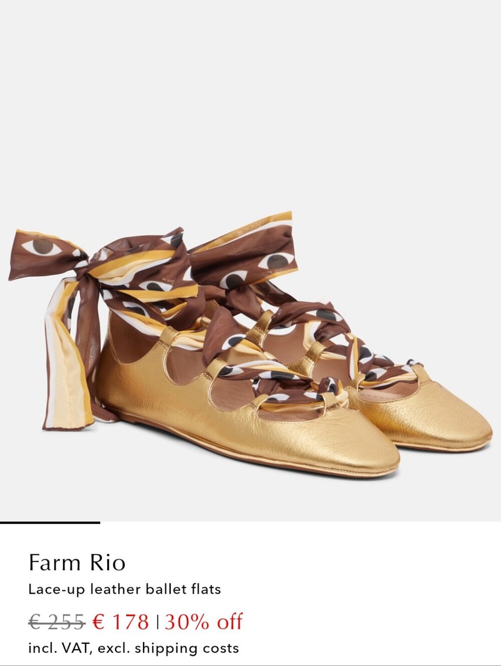 NWOT Farm Rio Scarf Ballerina Flats